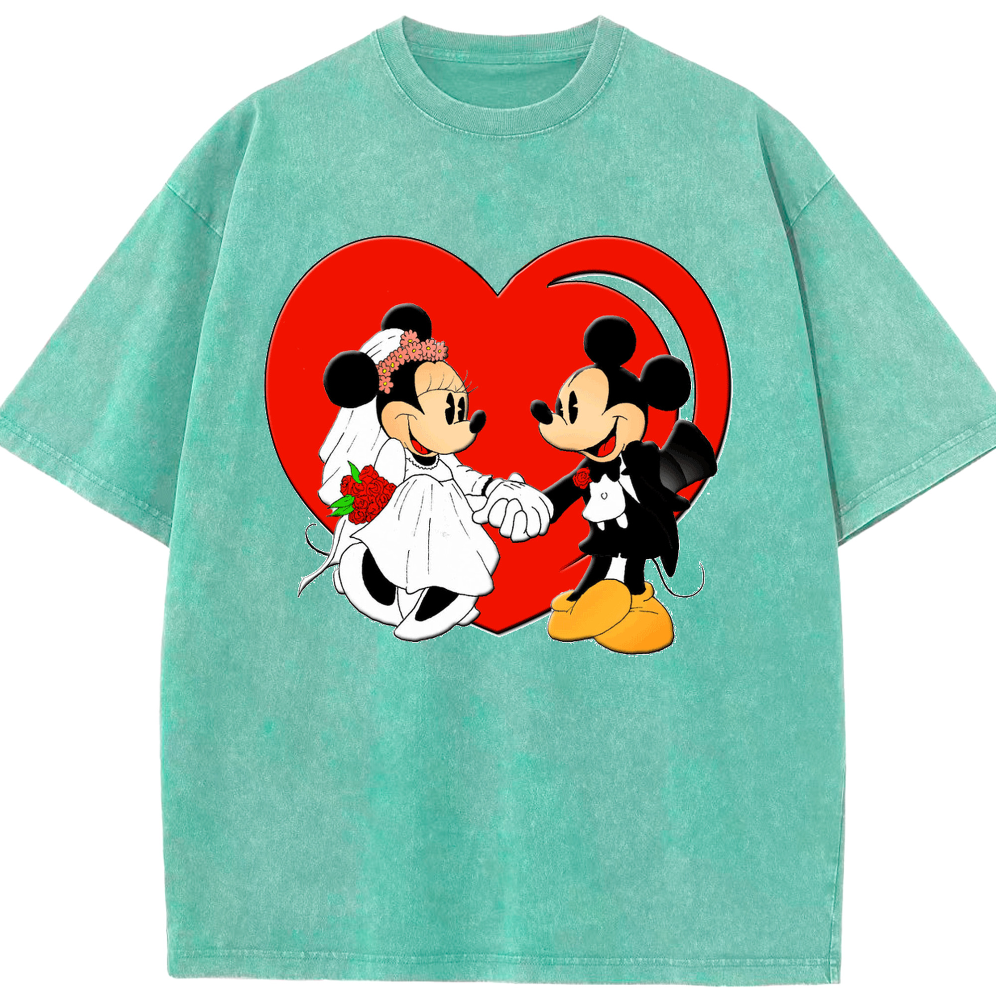 （画像用） ミッキーマウス Mickey Mouse 綿100% ヴィンテージ風 半袖Tシャツ（フロントプリント）